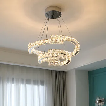 Современная хрустальная люстра светодиодная хрустальная лампа гостиная хрустальная люстра потолочное подвесное освещение в столовой свет домашнего декора