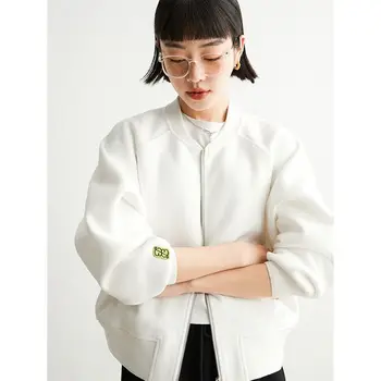 Белая куртка корейской версии 2023, Весенняя новая Минималистичная спортивная Универсальная повседневная бейсбольная куртка для женщин