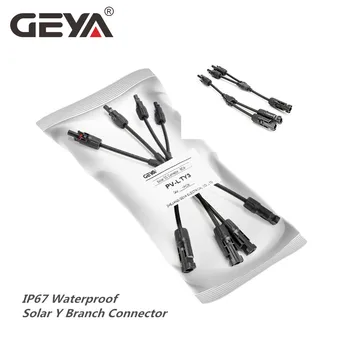 GEYA 1 пара, ответвление солнечного кабеля, Солнечный разъем, мужской и женский, Y-образный солнечный разъем для фотоэлектрической системы 1000 В
