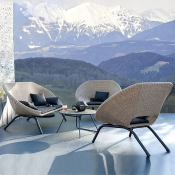 Индивидуальный открытый диван из ротанга, комбинация чайных столиков, гостиная, сад, вилла, балкон, проживание в семье, стол и стул из ротанга,
