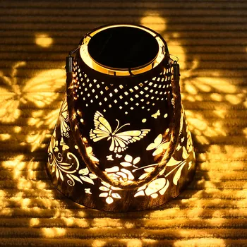 Проекция Солнечной Бабочки, светильник для чайника, фонарь, Водонепроницаемое украшение сада, Металлический ретро-светильник, подходящий для наружного газона, патио