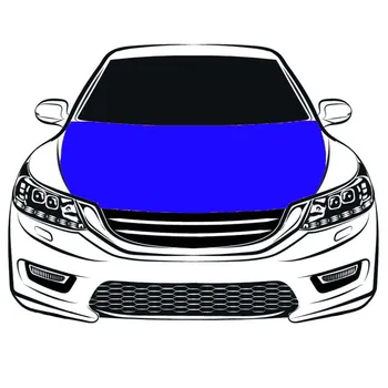 Чистый синий чехол для капота автомобиля 3,3x5ft/5x7ft из 100% полиэстера, эластичные ткани для двигателя можно стирать, флаги-баннеры на капоте автомобиля