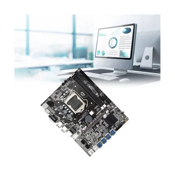 Материнская плата для майнинга B75 8GPU + процессор + DDR3 4 ГБ оперативной памяти 1600 МГц + 128 Г SSD + Вентилятор LGA1155 Поддержка 2XDDR3 Материнская плата для майнинга B75 8USB