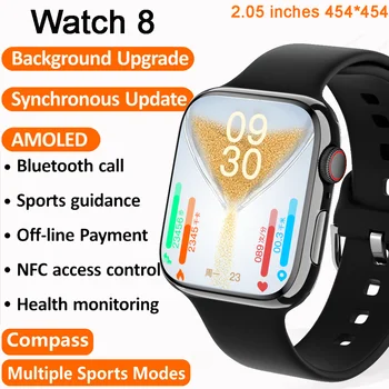 2023 Умные часы с NFC Для мужчин И Женщин, Умные часы с Bluetooth, Звонки, HD-экран, Монитор сердечного ритма, артериального давления, фитнес-трекер серии 8