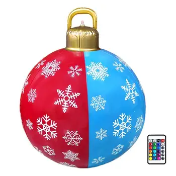 60 см Открытый Рождественский надувной шар с подсветкой, Гигантские шарики из ПВХ, Рождественские украшения, 16 цветов, Шары с дистанционным управлением