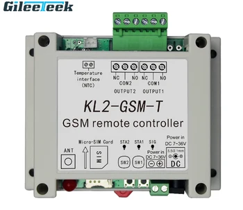 Модуль Двойного Релейного переключателя KL2-GSM-T GSM Сигнализация с SMS-контроллером с Датчиком температуры для Освещения/Разведения рыбы в пруду/Хранения