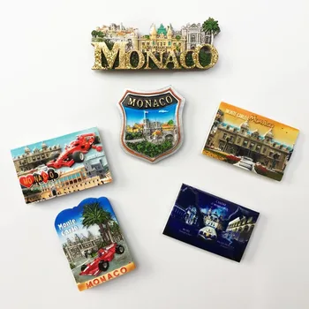Монако Креативный туристический сувенир смола УФ магнит холодильник домашний декор