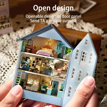 Новый Diy Деревянный Миниатюрный Строительный набор Домики С Мебелью Light Molan Mini Casa House Игрушки ручной работы для девочек Gi A8k2