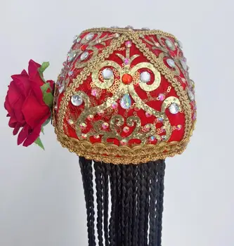 Синьцзян-уйгурская маленькая шляпка, парик, головные уборы для дебатов, этнических танцев