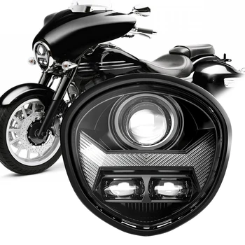 Система освещения мотоцикла Светодиодный Моторный головной фонарь дальнего света Проектор В сборе для Yamaha Motors 2010-2017 V Star 1300