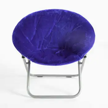 2023 НОВОЕ супер мягкое кресло-блюдце из искусственного меха со складным металлическим каркасом, темно-синий, 29 