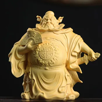 Китайское божество Чжун Куй из мифологии, Победитель призраков и Зла, Деревянная статуя, Резьба по самшиту, Скульптура, Ремесла