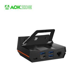 AOKZOE A1 Концентратор 4-портовая док-станция для мини-ноутбука, игровой консоли, конвертер для зарядки PD, USB, HDMI, RJ45, Сетевой кронштейн, Подставка