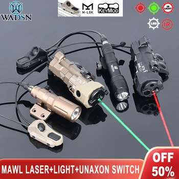 Wadsn тактический металлический Новый настоящий лазер Mawl C1 IR в красно-зеленую точку M600C Фонарик PLHv2 Scoutlight UNAxon с двойным переключением давления