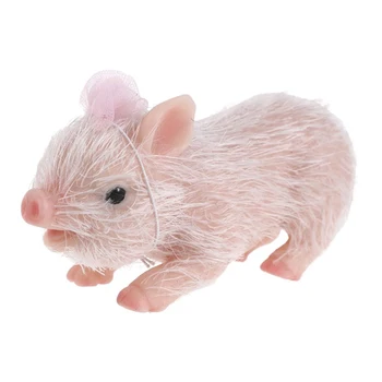 Свинья 5-дюймовый Мини-реалистичный Силиконовый Поросенок, Эластичные поддельные животные, Ручная Силиконовая Свинья, Детские коллекции кукол