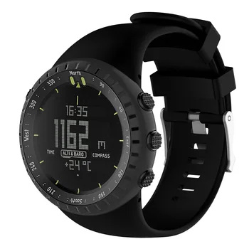 Ремешок для часов, Силиконовый Сменный ремешок на запястье, спортивные часы Suunto Core All Black, Черный