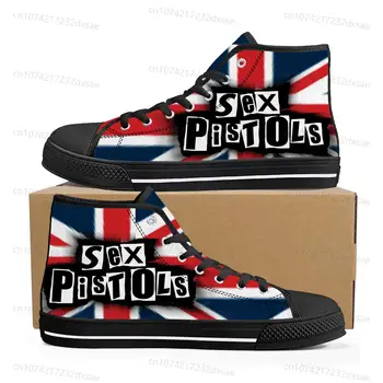 Панк-рок-группа Sex Pistols Высококачественные Кроссовки Мужские Женские Подростковые парусиновые кроссовки Повседневная обувь для пар Обувь на заказ
