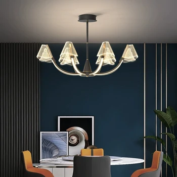 Современный акриловый светильник AiPaiTe высокой прозрачности, гостиная, столовая, спальня, скандинавская светодиодная круглая/длинная люстра