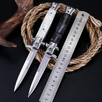 Карманный открытый складной нож Mengoing с ручкой из стали 5Cr13 и смолы, тактические откидные ножи для выживания в кемпинге