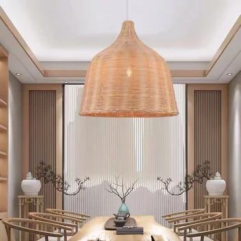 Ретро Бамбуковая Люстра ручной работы в китайском стиле, Подвесной светильник для Спальни отеля, гостиной, художественного Декора, Подвесной светильник, Подвесной светильник в помещении