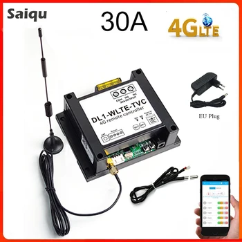   Контроллер с датчиком температуры 4G 30A GSM, интеллектуальный переключатель, сигнализация отключения питания, SIM-карта, SMS-вызов, приложение для дистанционного управления