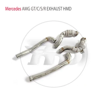 Выпускная система HMD Высокопроизводительный водосточный патрубок для Mercedes Benz AMG GT GTC GTS GTR с каталитическим нейтрализатором