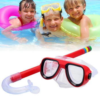 Плавательные очки, Маски Для плавания с аквалангом, Детские очки для дайвинга из ПВХ, Противотуманная безопасная Дыхательная маска и трубка, Набор подводных аксессуаров