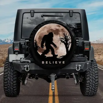ЧЕХОЛ для запасного колеса Bigfoot Sasquatch Full Moon - Believe - Автомобильные аксессуары, чехлы для запасного колеса на заказ По вашему индивидуальному дизайну