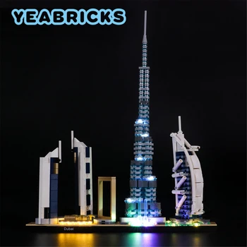 Комплект светодиодных ламп YEBRICKS для коллекции 21052 Dubai Skyline, набор строительных блоков (не включает модель), кирпичные игрушки для детей