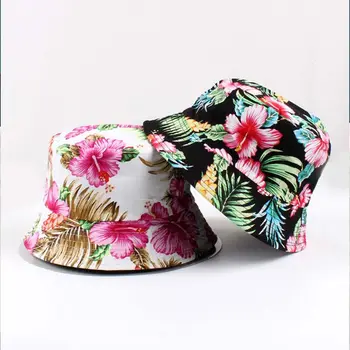Модная реверсивная пляжная шляпа с двусторонним цветочным принтом, Летние велосипедные кепки, Панама, Рыбацкая шляпа, женская панама, солнцезащитная кепка