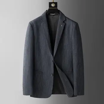 7024-2023 Новый мужской повседневный комплект одежды в западном стиле, трендовый маленький костюм с длинными рукавами, корейская приталенная весенне-летняя куртка
