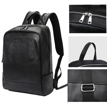 Мужской Рюкзак из воловьей кожи с верхним слоем, школьная сумка, дорожный Водонепроницаемый Модный рюкзак, повседневная сумка для мужчин, женщин