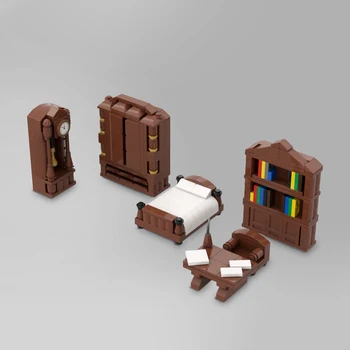 Старые строительные блоки для спальни, архитектурная модель Moc, костюм для средневековых помещений, игрушки 