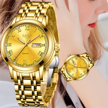 2023 LIGE Модные женские часы бренда Ladies Creative Стальные женские часы-браслет Женские водонепроницаемые часы Relogio Feminino + КОРОБКА