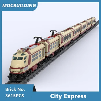 Строительные блоки MOC City Express & Pike Spice Train, Мини-весы, собранные своими руками Кирпичи, Креативная серия, детские игрушки, Рождественские подарки