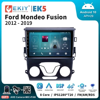 EKIY EK5 Android 10 8G + 128G 2Din Автомобильный Радио Мультимедийный Видеоплеер для Ford Mondeo Fusion 2012-2019 Навигация GPS Auto Stere