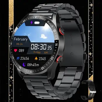 Умные часы Ultimate с технологией ECG + PPG и деловым ремешком из нержавеющей стали - идеальное сочетание стиля и здоровья.