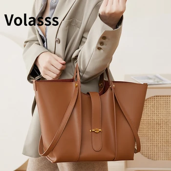Volasss Модная сумка-тоут с ручкой Большой емкости, Женская роскошная сумка из натуральной кожи, Простые высококачественные композитные сумки, женские