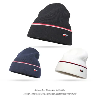 Простая, контрастная по цвету вязаная шапка, Классический мужской и женский пуловер, шапка для защиты ушей Baotou, шапка для верховой езды на открытом воздухе