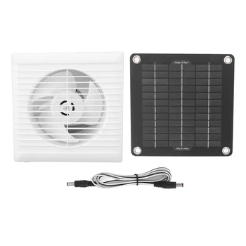Солнечный вентилятор для теплицы -Солнечная панель мощностью 50 Вт + 10-дюймовый солнечный вытяжной вентилятор для сарая, собачьего домика