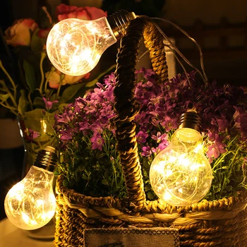 светодиодный светильник из медной проволоки Рождественский сад водонепроницаемый декоративный светильник солнечной энергии