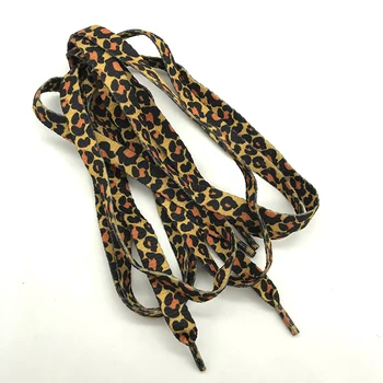 1 Пара новейших классических шнурков с леопардовым принтом, женские, мужские, плоские шнурки, применимые ко всем видам обуви для активного отдыха