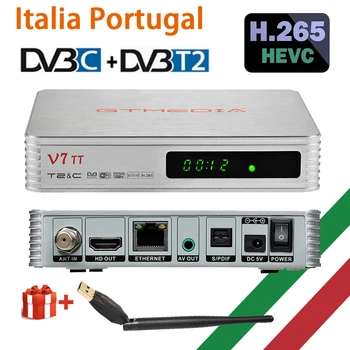 H.265 10 бит для Италии Португалии GTMEDIA V7 TT Наземный Ресивер HD Цифровой ТВ-тюнер DVB T2/Кабель 1080P CCam TV BOX Декодер