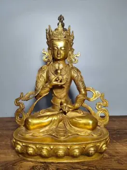 Древнетибетский буддизм, бронзовая позолоченная Статуя Будды Богини Ваджрадхары Ваджрабхайравы