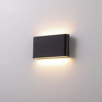 Светодиодные настенные светильники AC85-265V 6 Вт 12 Вт Белый/черный корпус IP65 Водонепроницаемые наружные/внутренние минималистичные лампы в скандинавском стиле