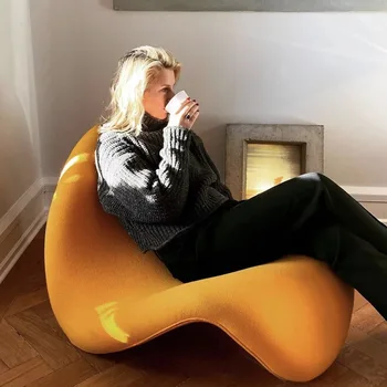 Дизайнерский ленивый диван-шезлонг Ins Net Red Tongue Sofa Chair Постмодернистский модельный номер для проживания в семье