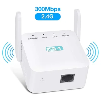 Усилитель Wi-Fi, расширитель диапазона 300 Мбит/с, 2,4 ГГц, WiFi-удлинитель для домашнего Wi-Fi ретранслятора, усилитель сигнала с более широким охватом