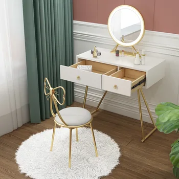 Современный Бытовой Модный обеденный стул с бабочкой, стул для маникюра со съемной спинкой, стул для спальни, Металлический стул для макияжа