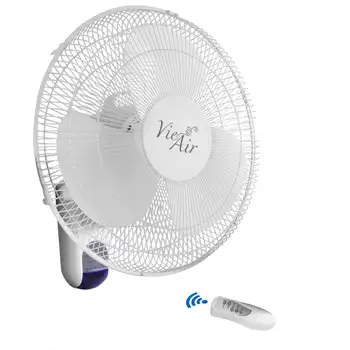 16-дюймовый Пластиковый настенный вентилятор с дистанционным управлением белого цвета