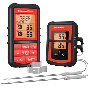 Беспроводной термометр для мяса с двойным мясным зондом, цифровой кулинарный термометр для мяса, Беспроводной для курильщика, термометр для гриля барбекю 
